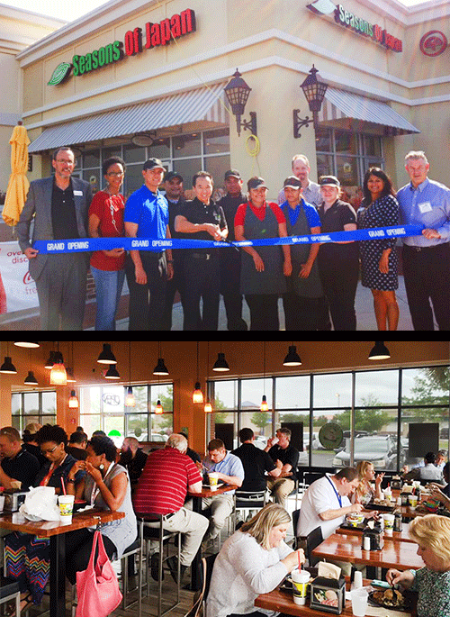 Seasons of Japan restaurant grand opening and dining room